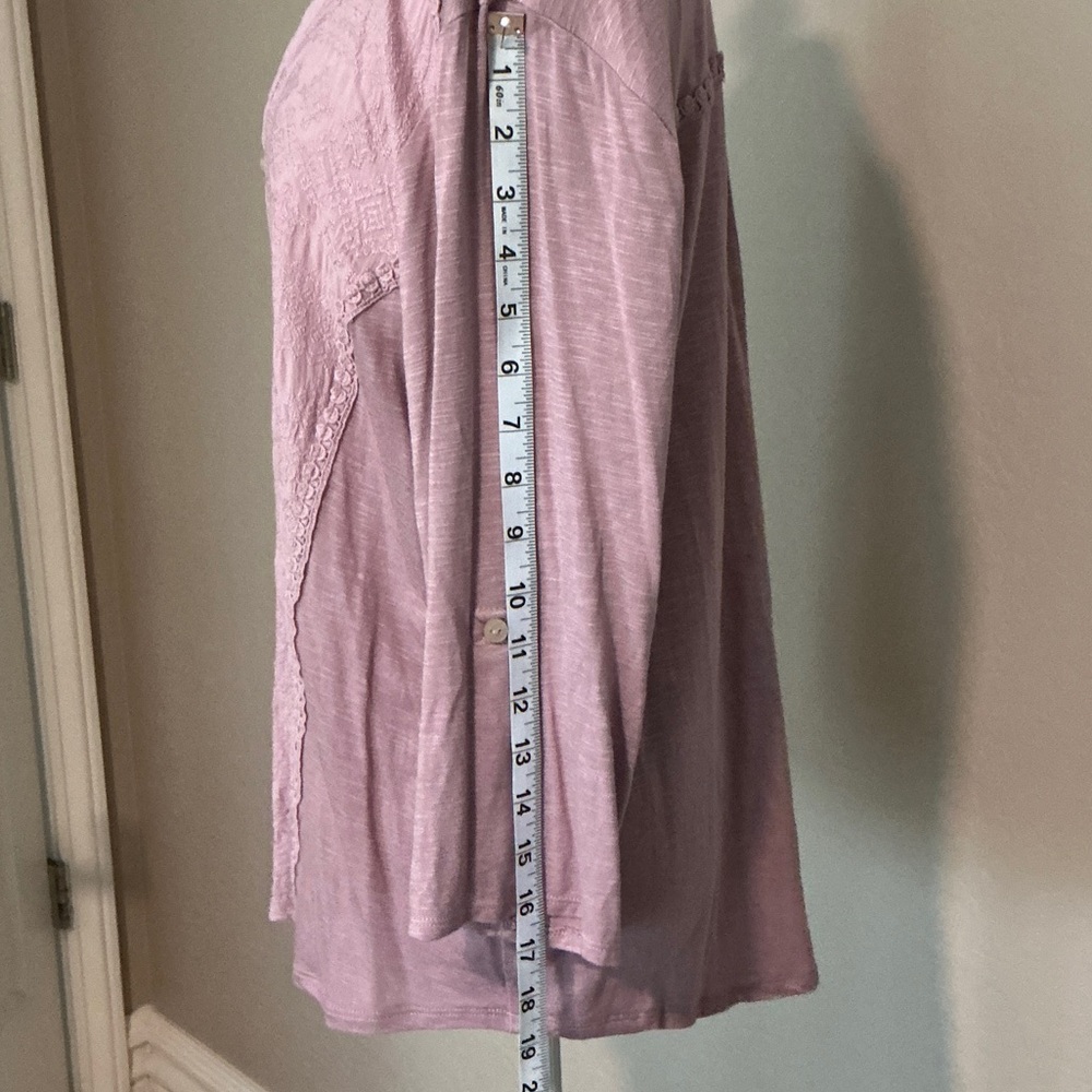 Democracy Light Purple 1/2 Button Blouse - Picture 6 of 6